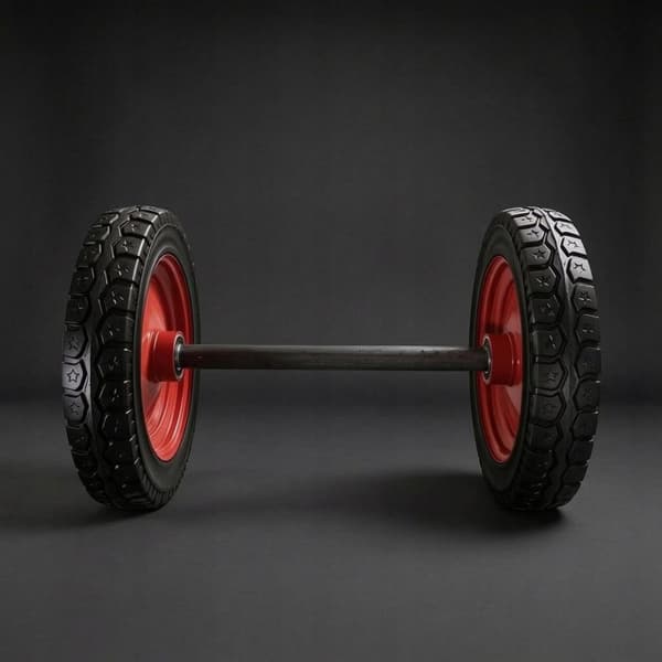 Freight wagon wheel assembly – Tread section 90 CM 16IN, Solid-3 cm axle