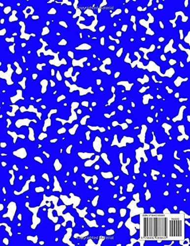 BLUE COMPOSITION NOTEBOOK: Wide-ruled, 8.5 x 11, 100 pages, For children, tee