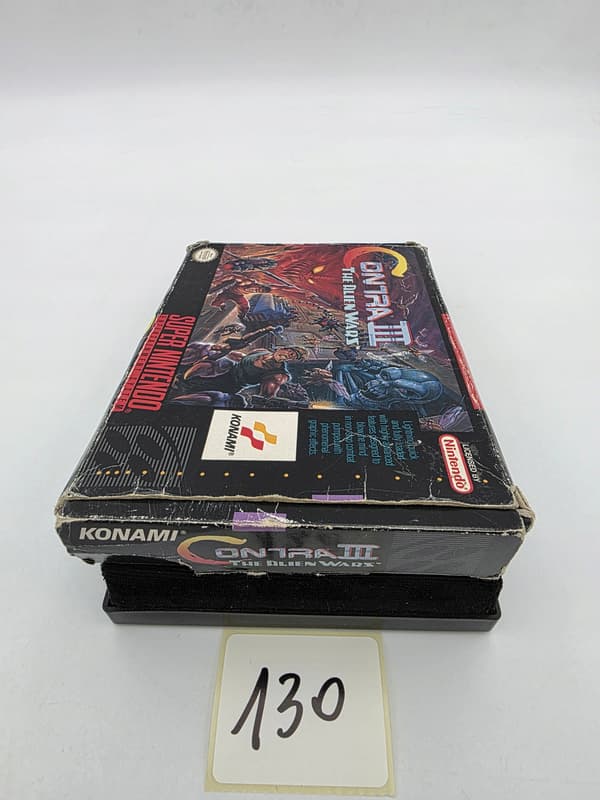 NINTENDO SNES CONTRA III: THE ALIEN WARS NTSC VERSION ORIGINAL CARDBOARD BOX