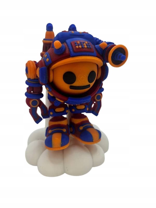 3D-printed decorative figurine – Colourful Space Robot collector’s model