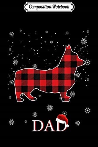 Composition Notebook: Family Matching Christmas Dad Corgi Red Chequered Pyjamas