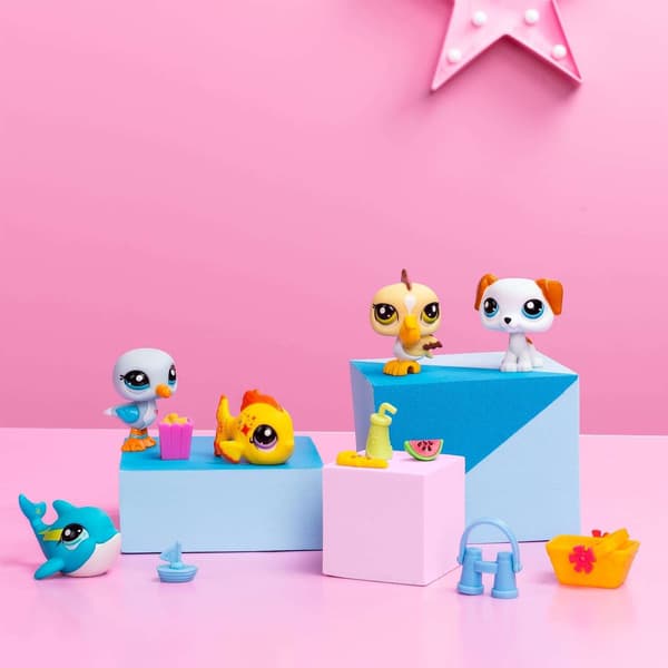 LITTLEST PET SHOP BEACH BESTIES SET: FIGURINES + ACCESSORIES