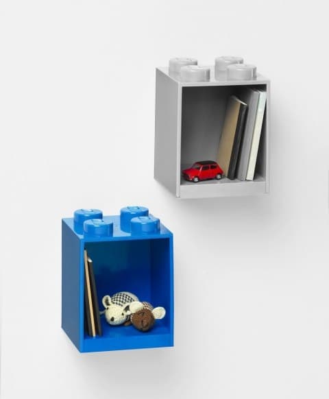 LEGO Brick 4 Room Copenhagen wall shelf, light grey