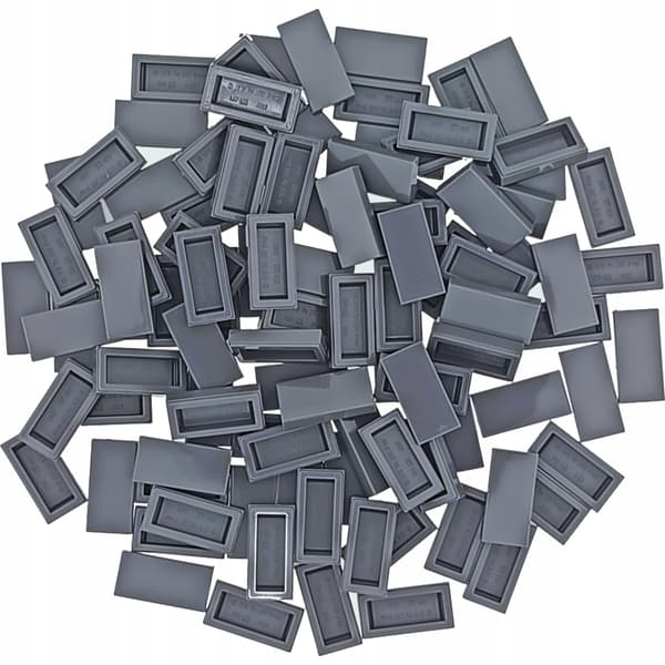 LEGO 1x2 Tile, Dark Grey DBG 4211052 3069b – 100 pieces