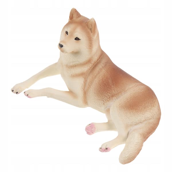 BROWN HUSKY FIGURINE – REALISTIC PLASTIC DECORATION