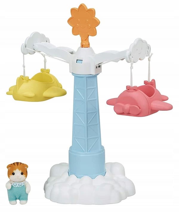 Sylvanian Preschool Carousel + Playground Kitten Figure 5334