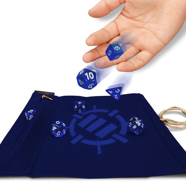 Enhance - Tabletop Roll on a Scroll Bag (case + set of dice) - Blue