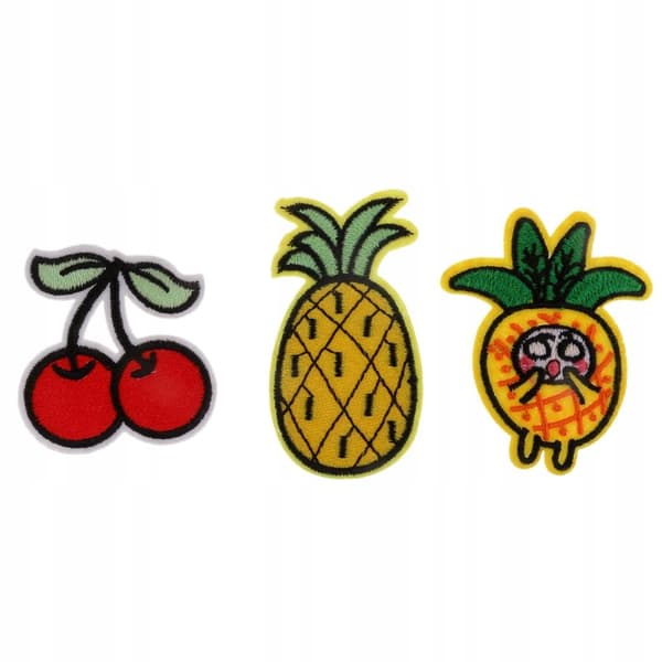 18 Fruit Embroidered Flower Appliqué Iron-On Patch for Clothing Peony