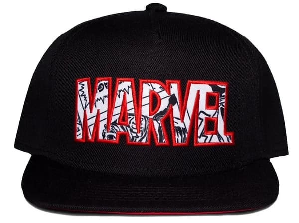 MARVEL LOGO RED AND BLACK CAP