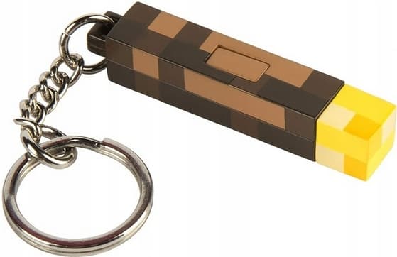 MINECRAFT KEYRING TORCH LAMP FLASHLIGHT FIGURINE