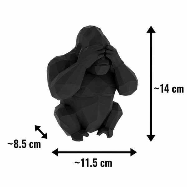 LOW-POLY GORILLA FIGURINE – MODERN SHELF DECORATION – MANY COLOURS