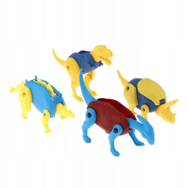 Set of 10 Multi-coloured Assorted Dinosaur Figure Eggs in a Gift Box