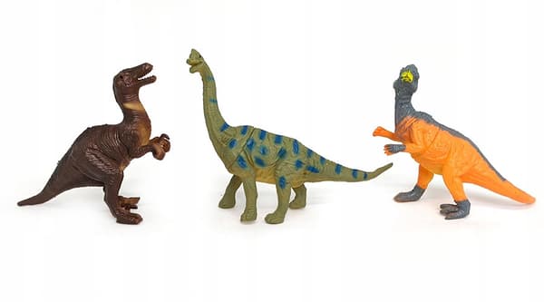 LARGE DINOSAURS Set: 12 x rubber DINOSAUR FIGURES