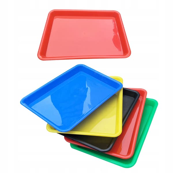 Set of 6 plastic storage containers for home and office use in various colours
