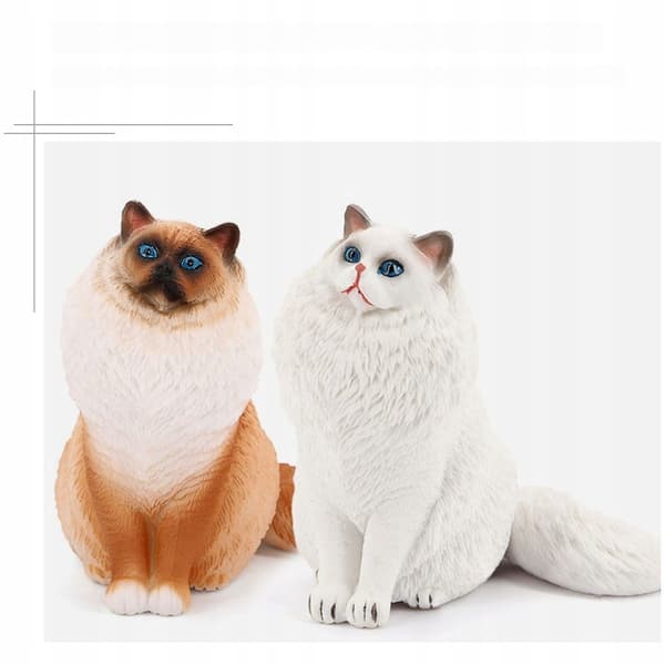 WHITE PLASTIC CAT DESK ORNAMENT
