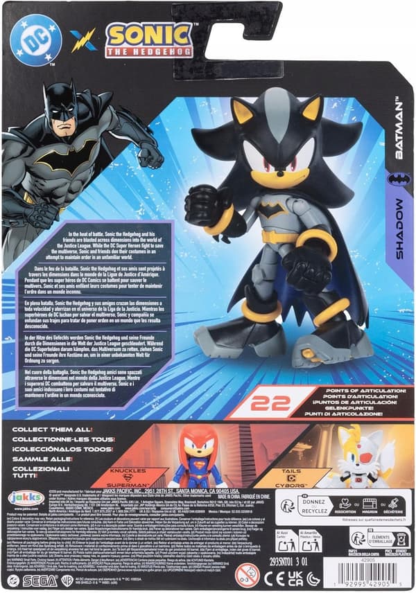 DC X SONIC THE HEDGEHOG BATMAN FIGURE 13CM JAKKS PACIFIC