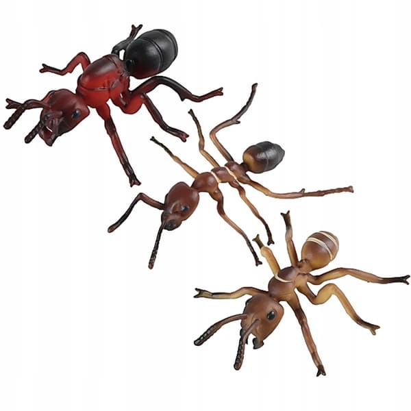 3 PLASTIC MINIATURE ANTS – DECORATIONS FOR THE TABLE AND GARDEN