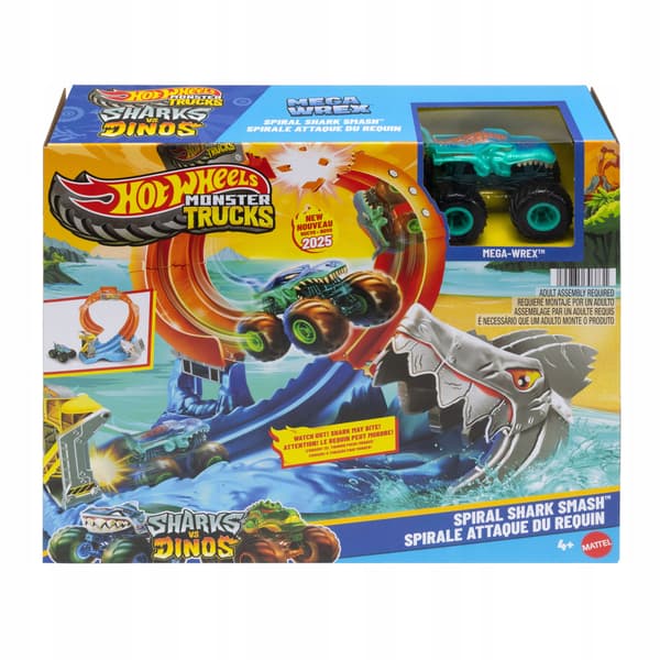HOT WHEELS MONSTER TRUCK Shark Loop Track Set + Car