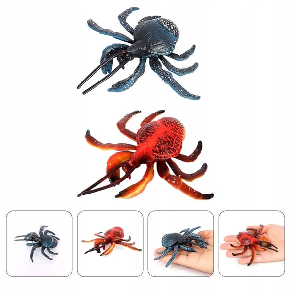 2 REALISTIC PLASTIC CRAB MODELS FOR DECORATION AND PLAY