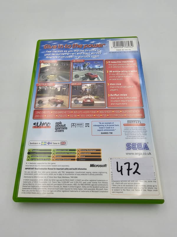 XBOX OUTRUN 2006 COAST 2 COAST MEGA RARE !!!!