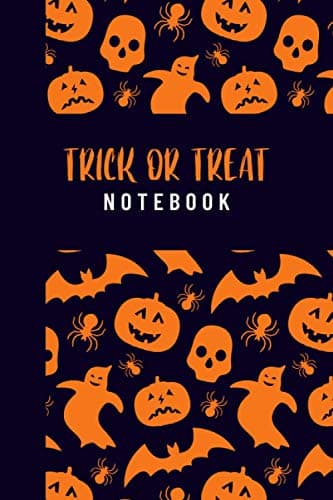 'Trick or Treat' notebook: Gift Ideas for a Halloween Party, Black-lined Notebook