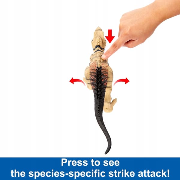 DINOSAUR FIGURINE WITH ATTACK FEATURES AND TRACKING EQUIPMENT FOR PLAY