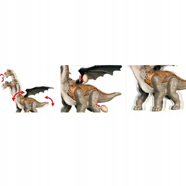 LARGE INTERACTIVE DINOSAUR: WALKS, ROARS, GLOWS, MOVES ITS HEAD AND TAIL + EGGS