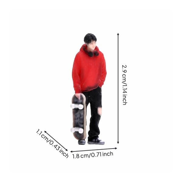 Painted skateboarder figurine | Detailed, 3D figure