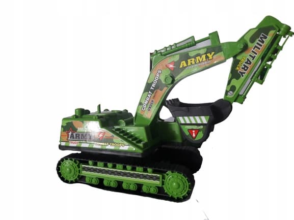 A flatbed lorry with an excavator