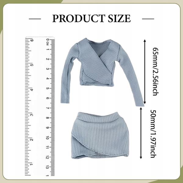 1:6 Scale Basic Crop Top Costume, Women’s Figure, blue