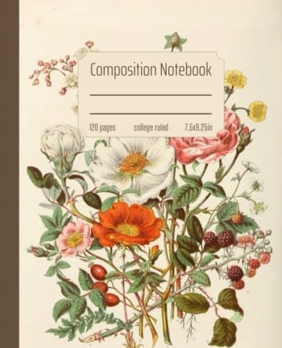 Composition Notebook: Beautiful Vintage Flower Composition Notebook Illustration