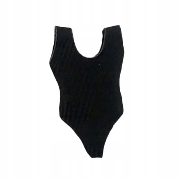 Miniature figure-hugging swimsuit designed for 1/12 scale action figures – Black