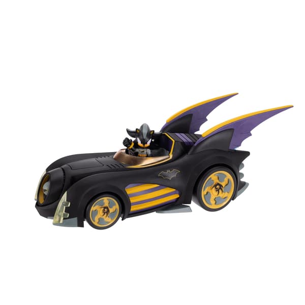 Batman and Batmobile Figurine, 6 cm, Sonic Shadow, for Children, Interactive Vehicle