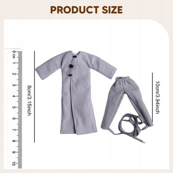 1/12 Scale Action Figure Clothes: Miniature DIY Jacket for Grey Figures