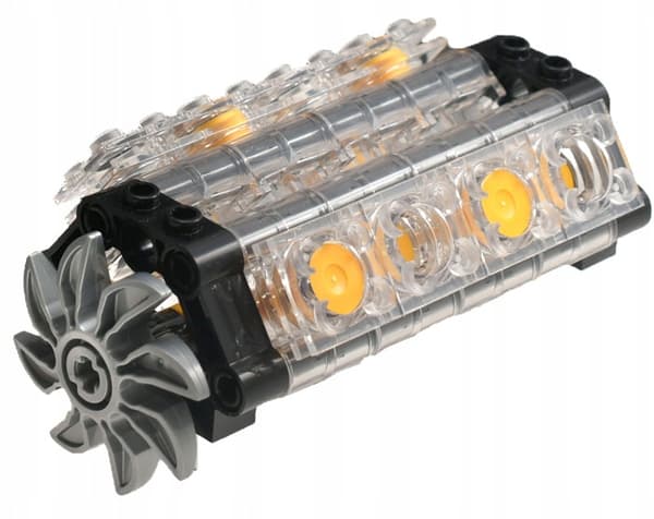 LEGO TECHNIC V8 Engine Block, Transparent, 2850b