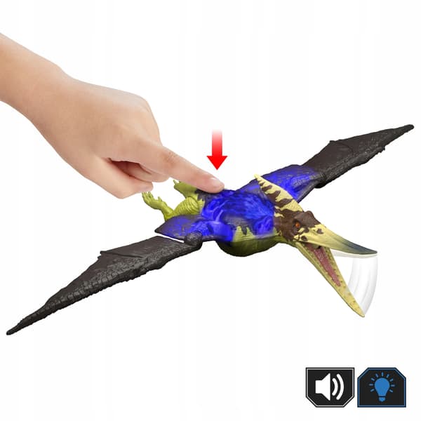 INTERACTIVE JURASSIC WORLD SURVIVAL PTERANODON DINOSAUR FIGURINE, 30 CM