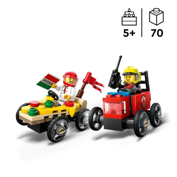 LEGO 60458 City Racing Set: Pizza vs Fire Engine