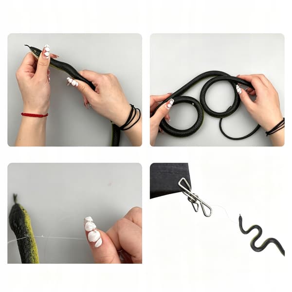 MOVABLE REALISTIC SNAKE FIGURINES, 112 CM, FOR PRANKS – 2-PACK, PLASTIC