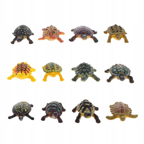 12 EDUCATIONAL TURTLE FIGURINES FOR CHILDREN