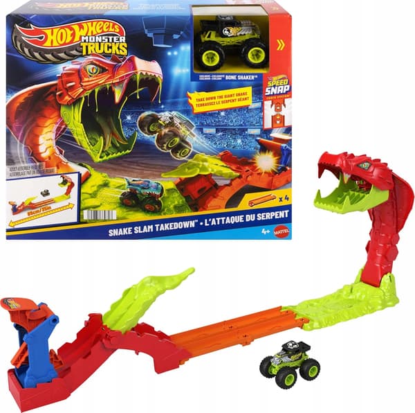 Hot Wheels Monster Trucks Mega Jump: Knockout the Snake Set 1:64