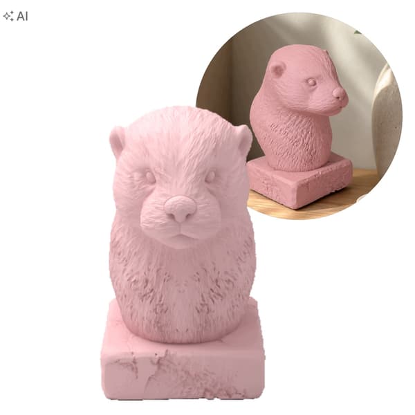 DECORATIVE FIGURINE: OTTER BUST ON A BASE – MANY COLOURS