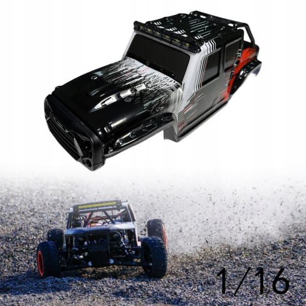 1/14 Scale RC Car Body Shell – DIY Modification – Black and Red Remote Control