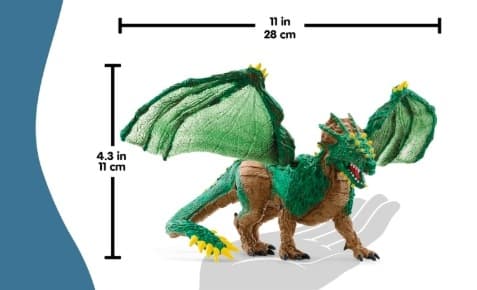 JUNGLE DRAGON FIGURINE WITH MOVABLE WINGS BY ELDRADOR, 28 CM, FANTASY