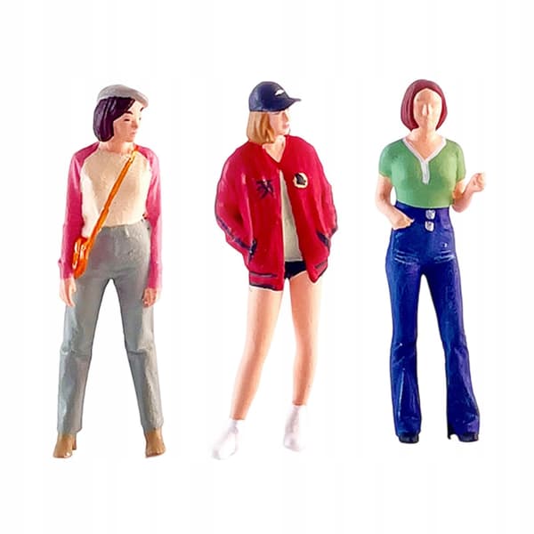 3x 1/64 Diorama Women’s Figures Desk Decor Resin Tiny Miniature Figures