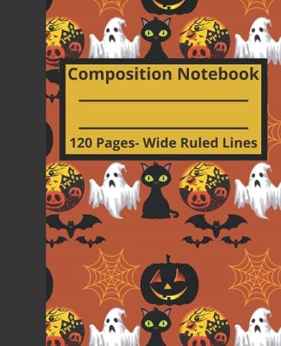 Halloween Composition Notebook: Halloween Composition Notebook, Wide-ruled,