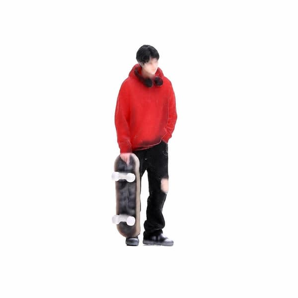 Painted skateboarder figurine | Detailed, 3D figure