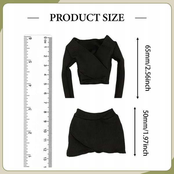 1:6 Scale Basic Crop Top Costume, Women's Figure, Black