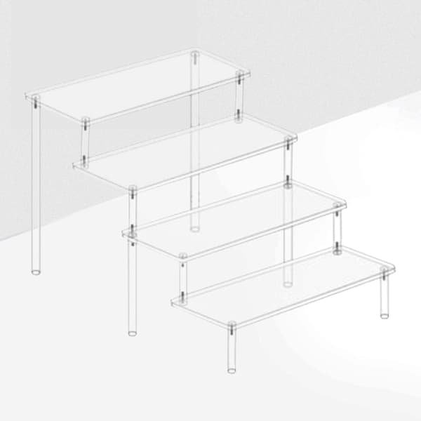 Transparent acrylic riser, display stand, wedding cake tray, 4-tier