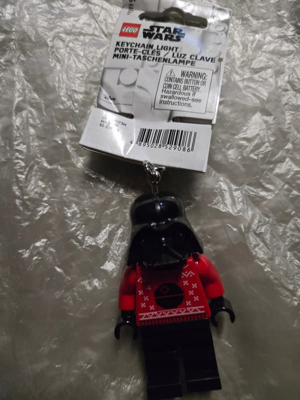 LEGO keyring with a Star Wars Darth Vader torch