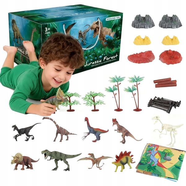 DINOSAUR FIGURES SET IN A SUITCASE – DINOSAUR EGGS – CREATIVE DINOSAURS